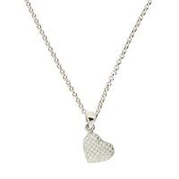 Darcey Pavé Heart Pendant For Chain In Sterling Silver With Class AAA Cubic Zirconia