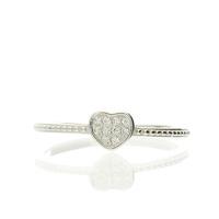 Darcey Beautiful Simple Heart Ring In Sterling Silver And Pave Cubic Zirconia