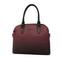 David Jones Structured Rounded Corner Handbag in Bordeaux