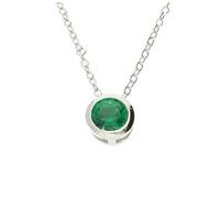 darcey sterling silver emerald cubic zirconia birthstone necklace