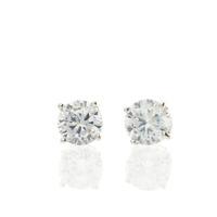 Darcey Simple Stud Cubic Zirconia Earrings In Sterling Silver.