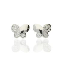 Darcey Perfectly Simple Butterfly Stud Earrings In Sterling Silver And Cubic Zirconia