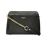 david jones cross body structured handbag with chain detailing in blac ...