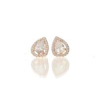 Darcey Crystal Pear Drop Stud Earrings in Rose Gold
