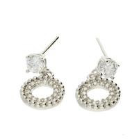 Darcey Drop Stud Earrings With Open Work Detailing And Cubic Zirconia