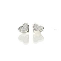 Darcey Loving Heart Stud Earrings in Silver