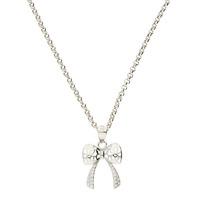 Darcey Sterling Silver Bow Pendant With Detailing Pattern Throughout