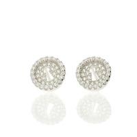 Darcey Lock And Love Shimmering Stud Earrings In Sterling Silver And Cubic Zirconia