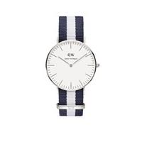 Daniel Wellington Classic Glasgow Lady blue and white NATO strap watch