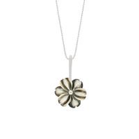 Dark Mother Of Pearl Necklace Dahlia Tuberose Silver