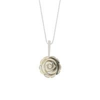Dark Mother Of Pearl Necklace Rose Tuberose Silver Small