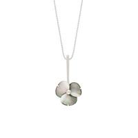 Dark Mother Of Pearl Necklace Clover Tuberose Silver