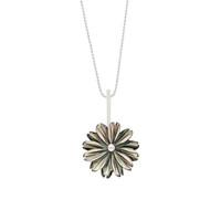 Dark Mother Of Pearl Necklace Daisy Tuberose Silver