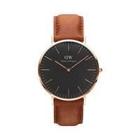 daniel wellington classic black durham 40mm rose gold watch