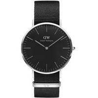Daniel Wellington Classic Black Cornwall Silver Watch