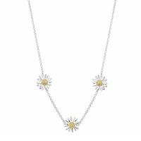 Daisy London Silver and Gold Plated Triple Daisy Necklace N2015