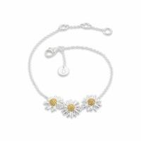 daisy london silver and gold plated 10mm triple daisy chain bracelet b ...