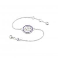 Daisy London \'Brow Chakra\' Silver Amethyst-set Chain Bracelet CHKBR4013