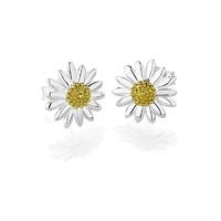 daisy london silver and gold plated 10mm single daisy stud earrings e2 ...