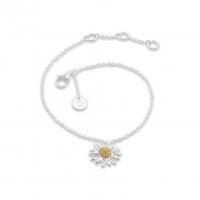 daisy london silver and gold plated 12mm single daisy charm bracelet b ...