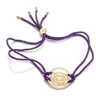 Daisy London \'Brow Chakra\' Gold Plated Purple Cord Bracelet BRCHK1006