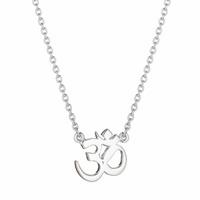 daisy london good karma silver om necklace kn3009