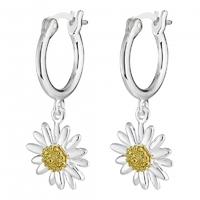 Daisy London Silver and Gold Plated 12mm Daisy Hoop Earrings E2008