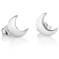 Daisy London Ladies Silver Crescent Moon Earrings SME101