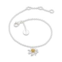 daisy london silver and gold plated 10mm single daisy charm bracelet b ...