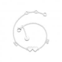 Daisy London \'Good Karma\' Silver Double Heart Bracelet KBR3001