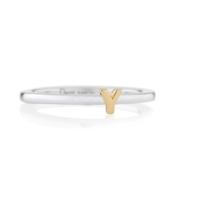 Daisy London Alpha Silver Gold Plate Initial Y Ring