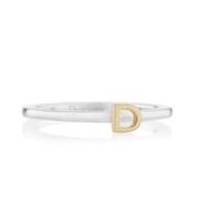 Daisy London Alpha Silver Gold Plate Initial D Ring