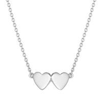 Daisy London \'Good Karma\' Silver Double Heart Necklace KN3001
