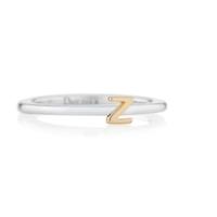 Daisy London Alpha Silver Gold Plate Initial Z Ring