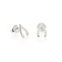 daisy silver good karma wishbone stud earrings