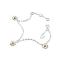 daisy three 8mm gold plated drop chain bracelet