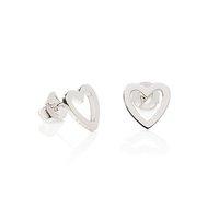 daisy silver good karma open heart stud earrings