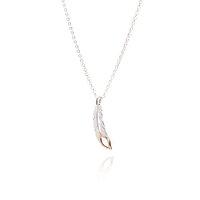 Daisy Native Spirit Rose and Silver Feather Necklace