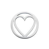 Daisy Silver Open Heart Halo Coin