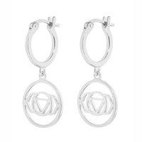 daisy brow chakra silver drop earrings