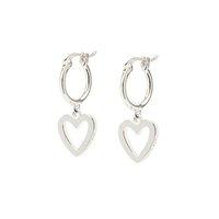 Daisy Good Karma Silver Open Heart Hoop Earrings