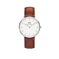 Daniel Wellington Ladies Classic St Andrews Stainless Steel and Brown Leather 36mm Watch