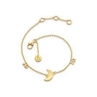 Daisy Gold Plated Half Moon Good Karma Chain Bracelet
