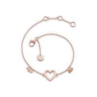 daisy rose gold plated open heart good karma chain bracelet