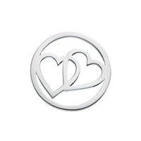 daisy silver double heart halo coin