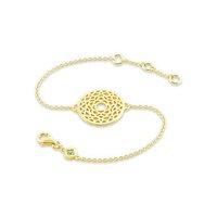 daisy crown chakra gold plated chain bracelet