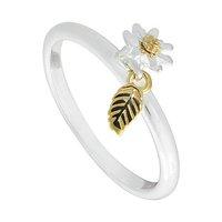 daisy and feather 6mm drop ring