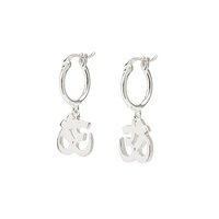 Daisy London Good Karma Silver \'OM\' Drop Earrings