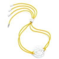 Daisy Silver Solar Plexus Chakra Yellow Cord Bracelet