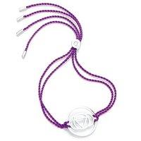 Daisy Silver Brow Chakra Purple Cord Bracelet